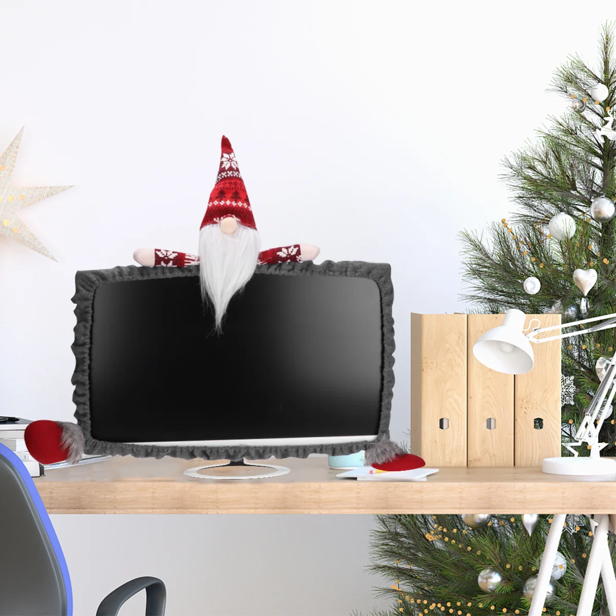 

1Pc Computer Cover Christmas Border Cover Christmas Table Decoration Gnome Christmas Ornaments