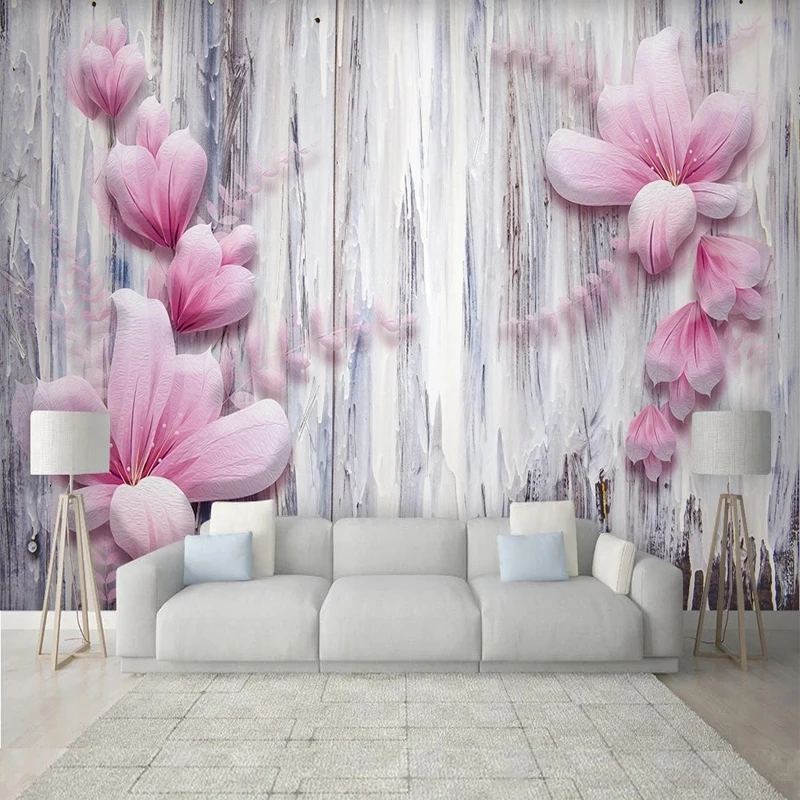 

Creative Wall Art Decoration Wallpaper 3D Pink Flower Abstract Line Photo Mural Paper Bedroom Living Room TV Backdrop Home Decor