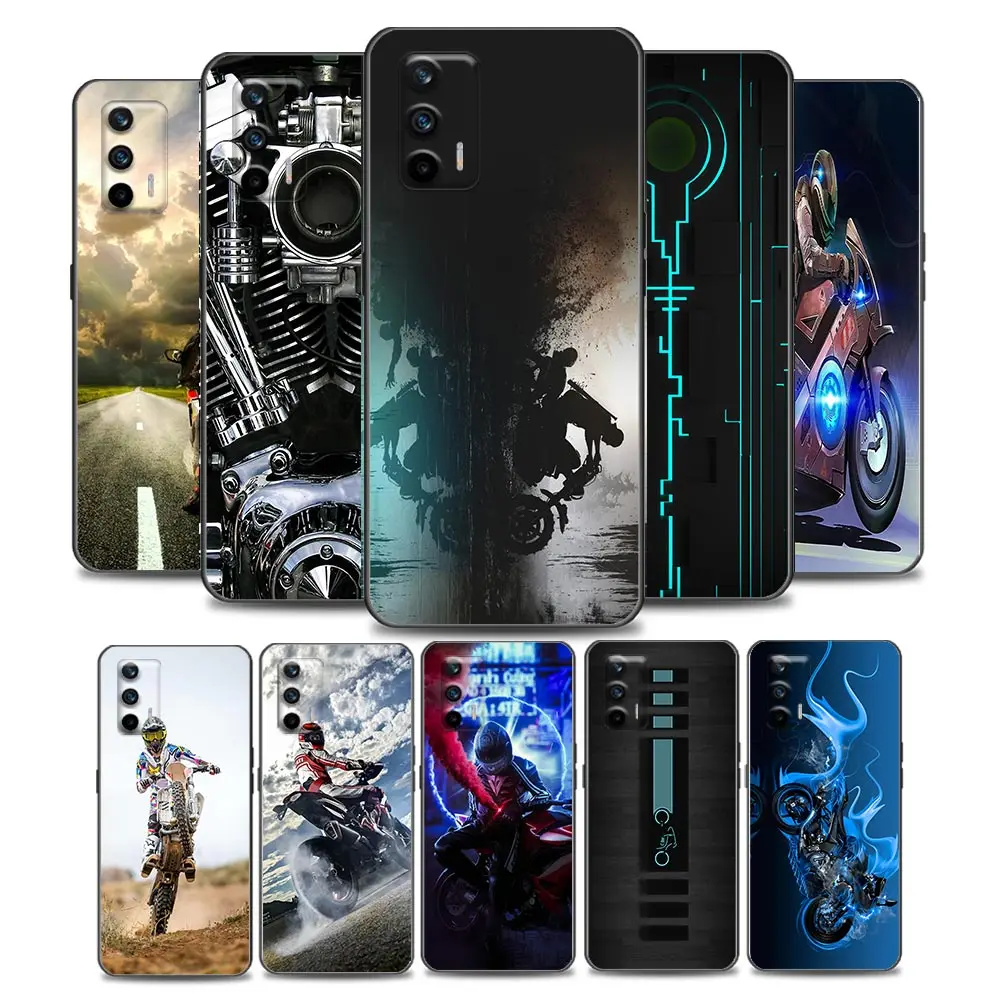 

Motorbike Motorcycle Moto Phone Case for Realme Q2 Pro C20 C21 V15 5G 8 Pro 5G C25 GT Neo V13 5G X7 Pro Ultra C21Y Soft Silicone