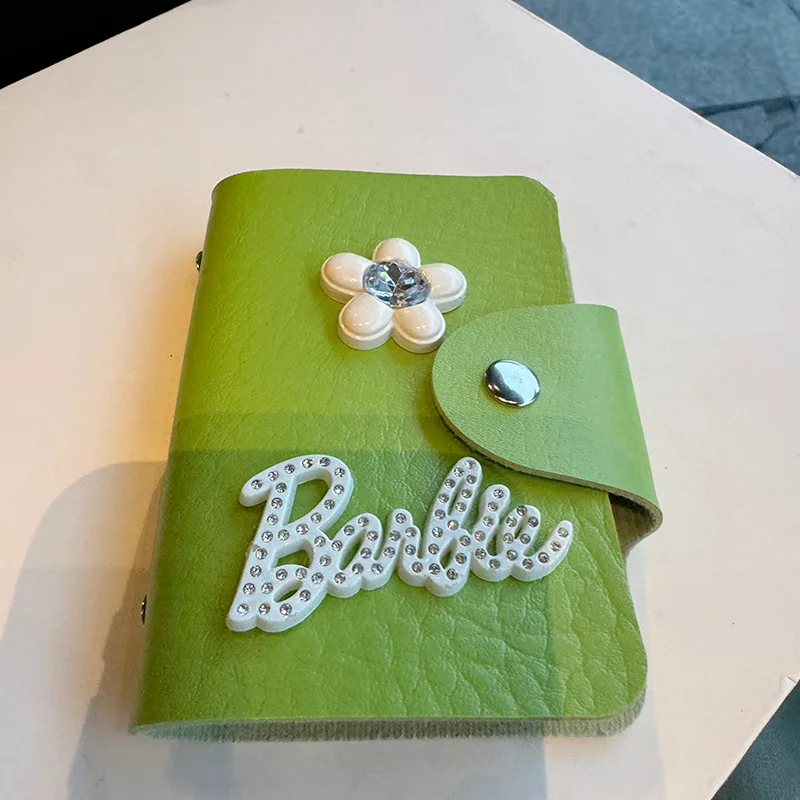 Модный розовый кожаный держатель для карт Барби Kawaii Мультфильм большая емкость