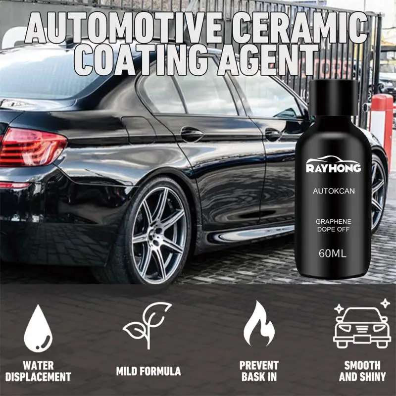 

60ml Automotive Ceramic Coating Liquid Automotive Supplies Nano Glass Hydrophobic Layer Polishing Paint Car Polishing Agent