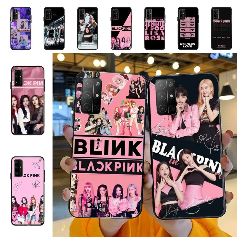 

B-BLACK-p-pink kpop Phone Case for Huawei Honor 10 i 8X C 5A 20 9 10 30 lite pro Voew 10 20 V30