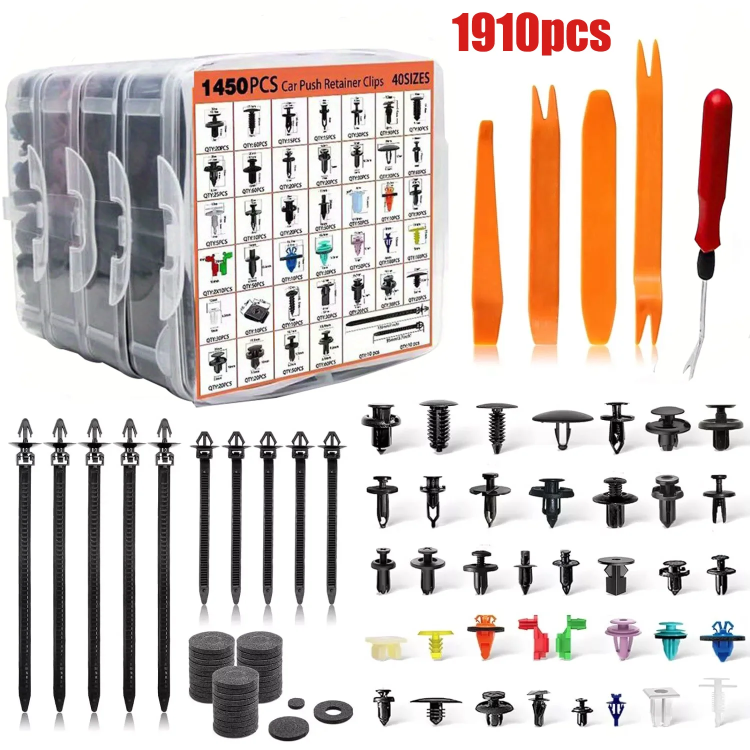 Автомобильные крепежные зажимы, фиксаторы автомобильного бампера, заклепки, обшивка двери, панель, зажим для крыльев, набор в ассортименте для универсальных транспортных средств