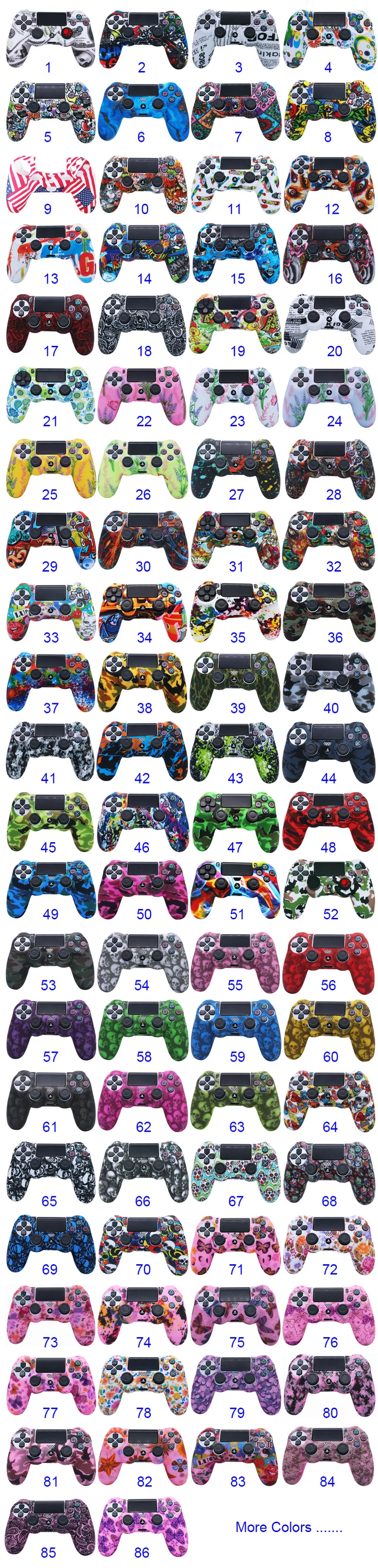 Многоцветный мягкий силиконовый чехол для геймпада PS4 - аксессуар для игрового контроллера.