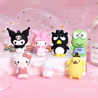 kawaii cartoon cute hello kitty kuromi my melody cinnamoroll pom pom purin key chain bag charm gift pendant toys for girls
