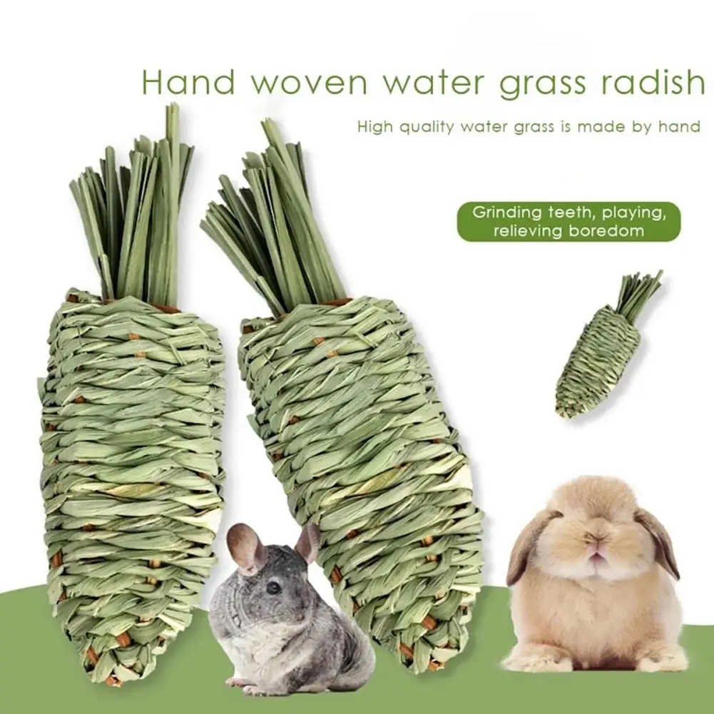 

Кролик, водная трава, редис, игрушки, натуральная плетеная молярная игрушка ручной работы, товары для кролика, морской свиньи, Шиншилла