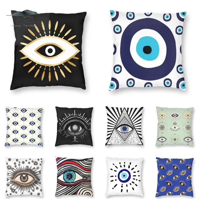 

Evil Eye Art Pillow Case for Living Room Sofa Mystery Spirit Cushion Cover Car Seat Throw Pillowcase Home Hotel Decor 45*45CM