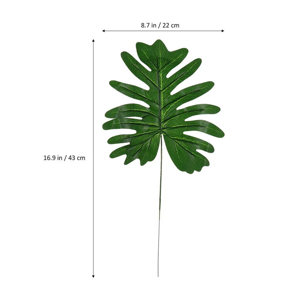 y 2 szt. symulowanych liści dekoracji roślinna ozdoba stół zielony liść sztuczna hawajska impreza jedwabna tkanina rekwizyty fotograficzne