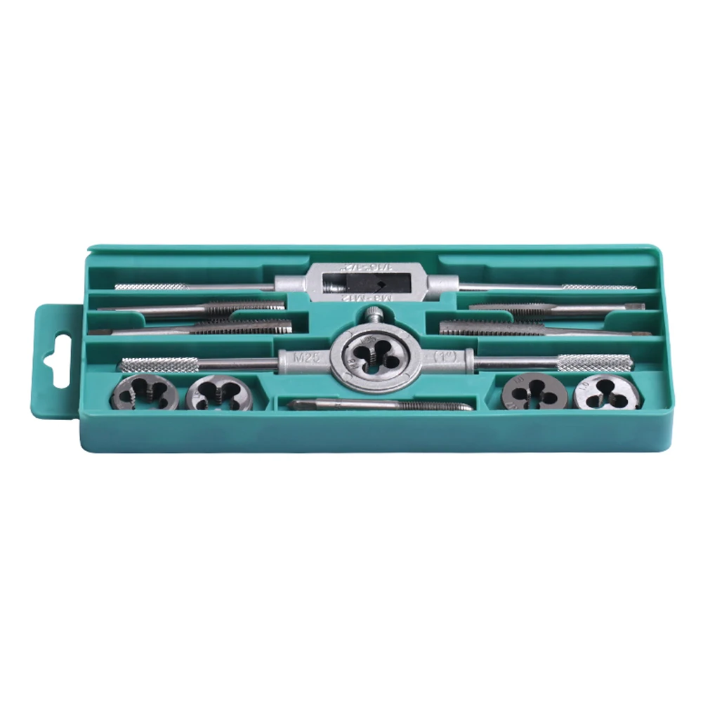 

12pcs Auto Repair External Internal Threads Durable Professional Alloy Steel Tap Die Set Metric Combination Practical Non Slip