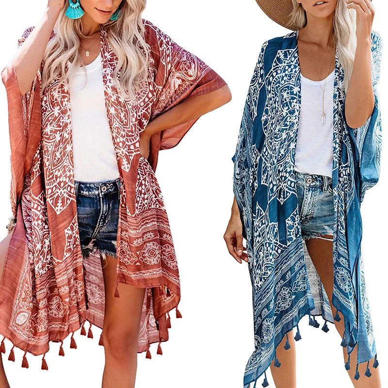 

Hot 3C-Women Loose Shawl Long Sleeve Cover Up Cardigan