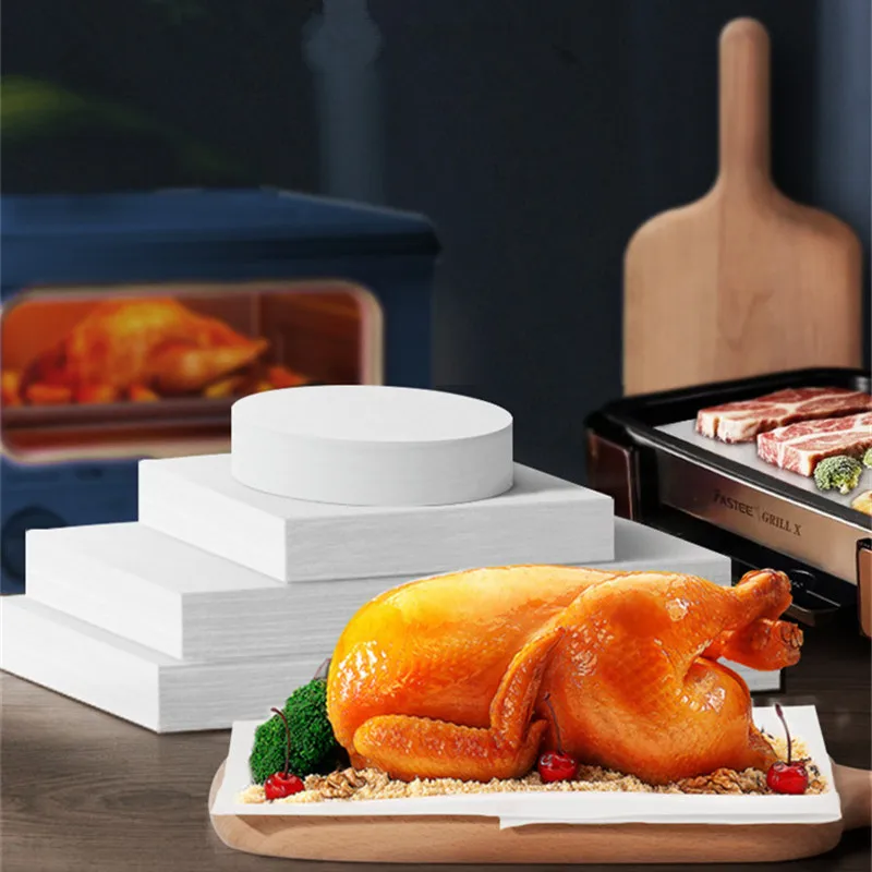 

50Pcs/pack Silicone Oil Paper Baking Multi-size Oil-absorbing Food Special Kitchen Frying Oven Barbecue Mat Non-stick