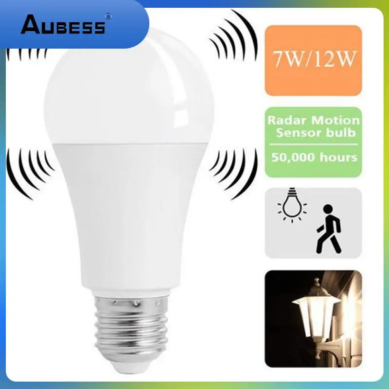 

E27 Led Bulbs Automatic Induction Bulb Lamp Energy Saving Smart Sensor Light Bulb Passage Light 1pcs Auto Sensitive
