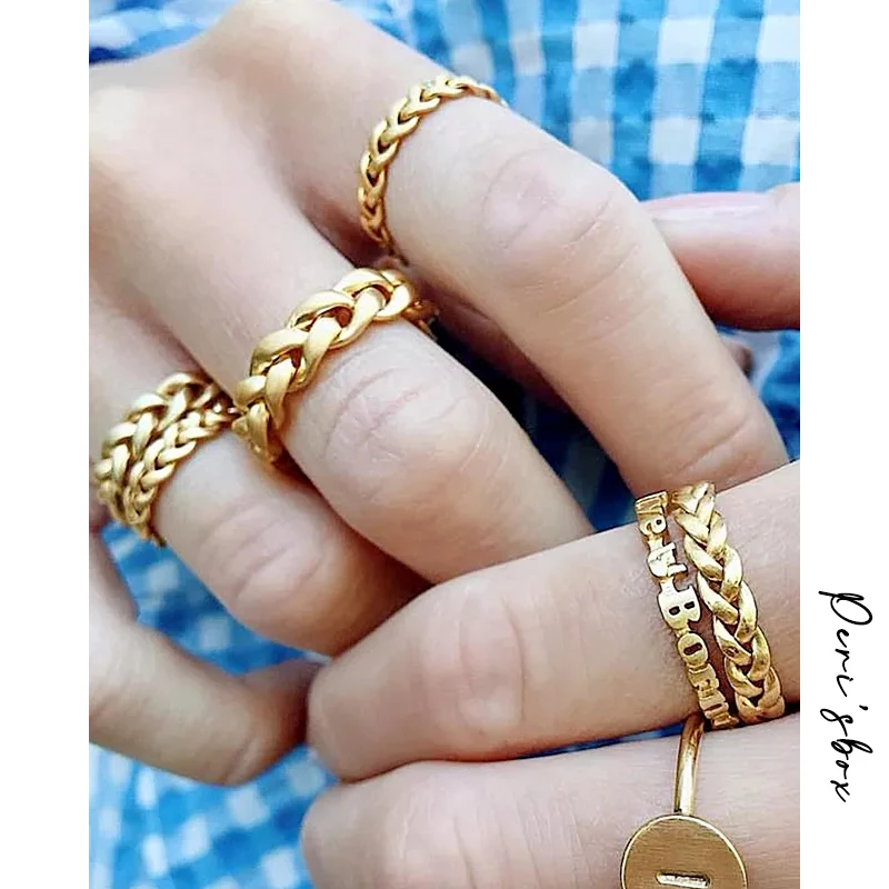 Женское кольцо Peri'sBox из матовой латуни много размеров