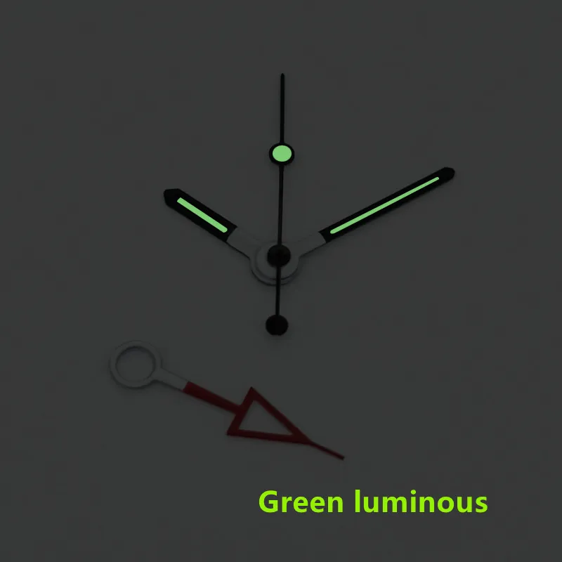 New Watch Parts Green Luminous Black Red Watch Hands Fit For 3804 2813 8215 Movement Hour Minute Second GMT Hand