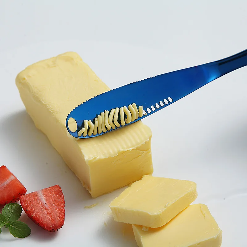 

Stainless Steel Butter Spreader Knife with Holes Cheese Grater Tools Jam Easy Spread Butter Knife MultiFunction Kitchen Gadgets