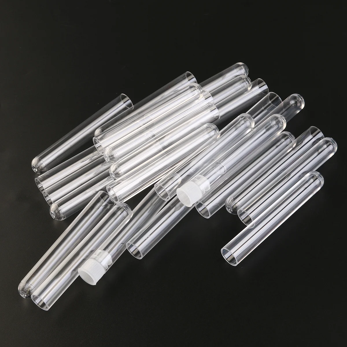 

25pcs Test Tubes with Caps Clear Transparent Bath Salt Tubes Candy Tubes Tube Container Vials for Experiments Party Candy