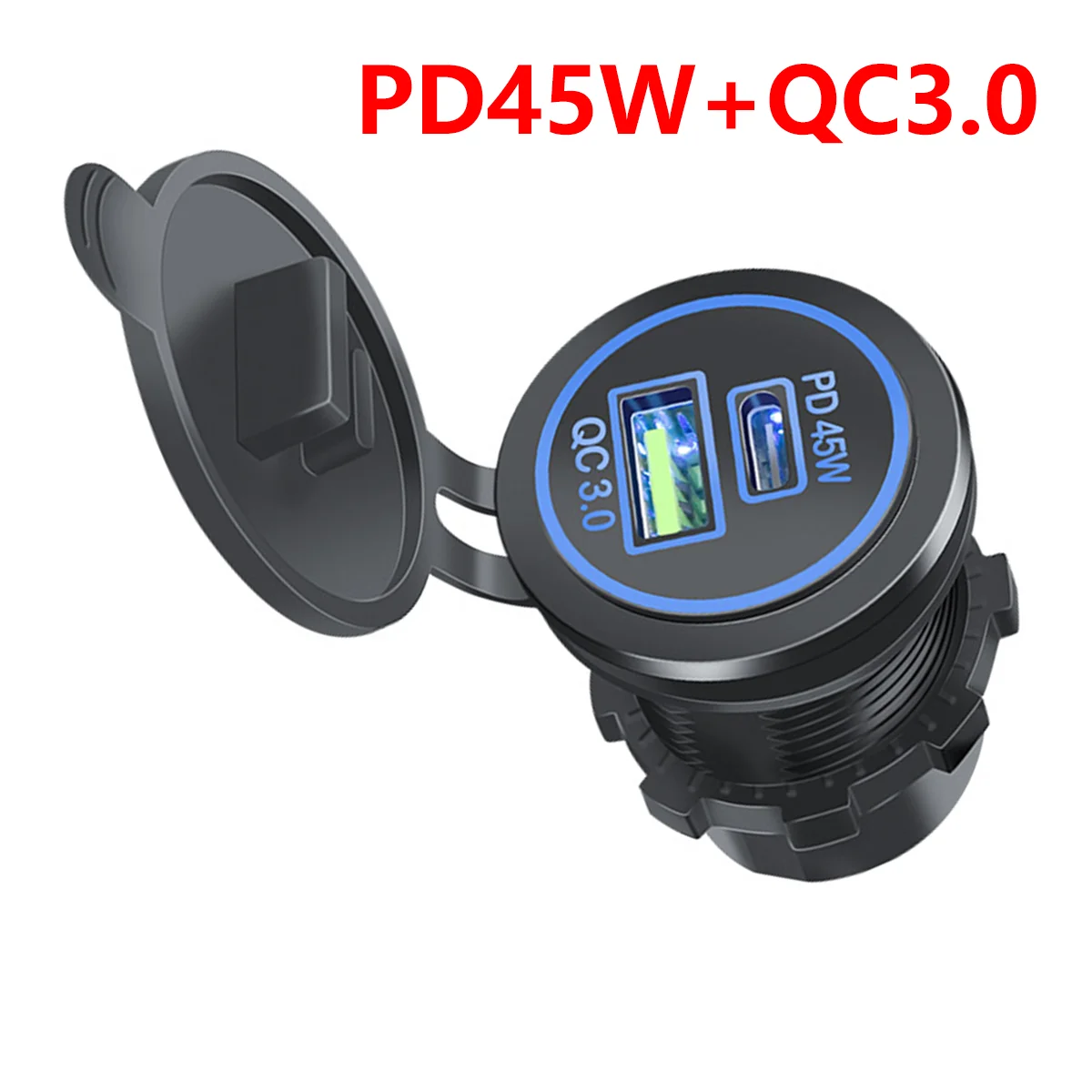 

Двойной USB 12 В-24 В автомобильное зарядное устройство PD45W + QC3.0 PD45W + 2,4 А адаптер питания для быстрой зарядки для автомобиля, мотоцикла, лодки