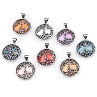 natural shell alloy pendant vintage silver round cutout necklace pendants for diy necklaces fashion jewelry making wholesale