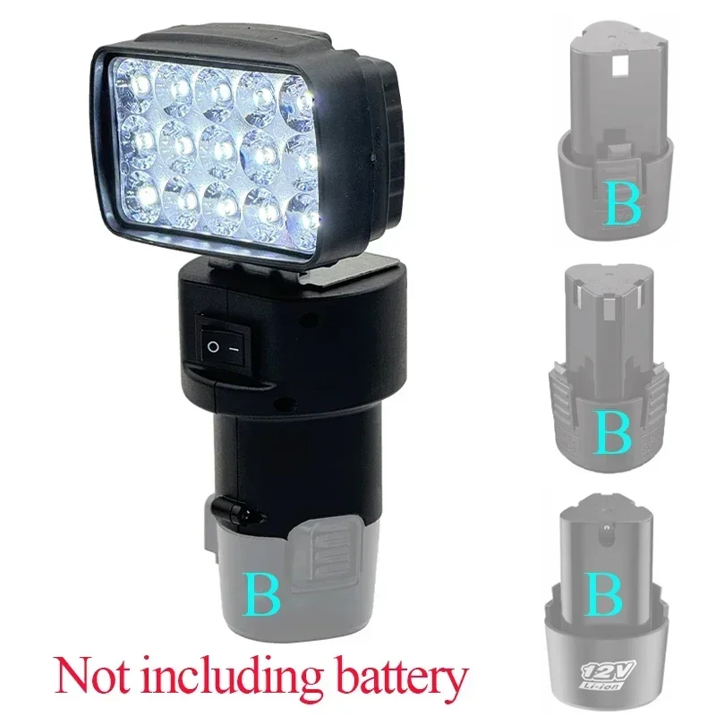 Li-ion Battery Working Lamp Spotlight Lantern Flashlig For Lomvum DeYun ZhiPu FuGe for KoMax GCRAFT 12V 10.8V Lithium