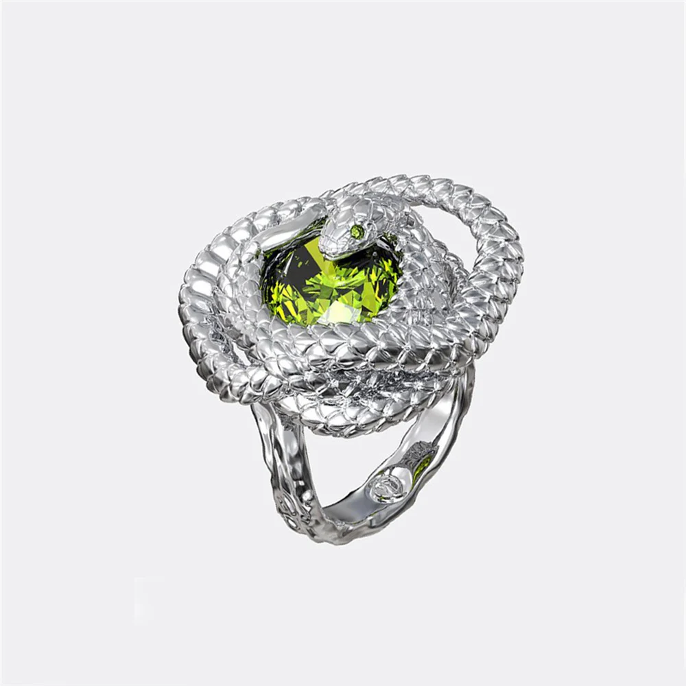

Vintage Luxury Snake Silver Color Ring For Woman Man Retro Punk Trend Adjust Open Rings 2022 New Boho Jewelry Party Cool Stuff