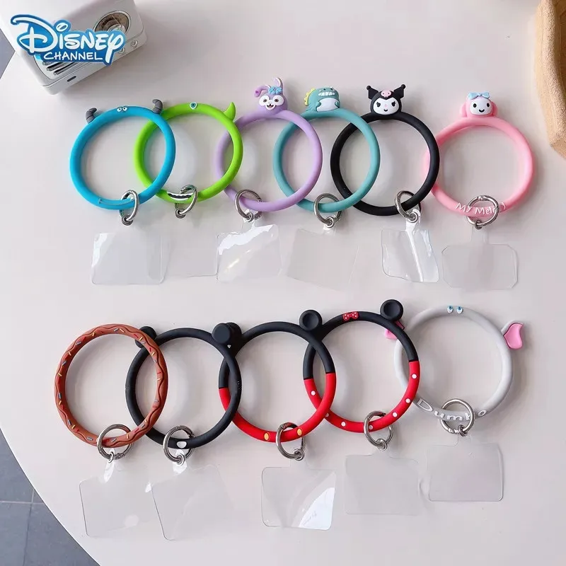 

Cartoon Disney Silicone Phone Lanyard Cute Creative Anti-fall Round Bracelet Mobile Phone Back Case Wristband Strap Good Gifts