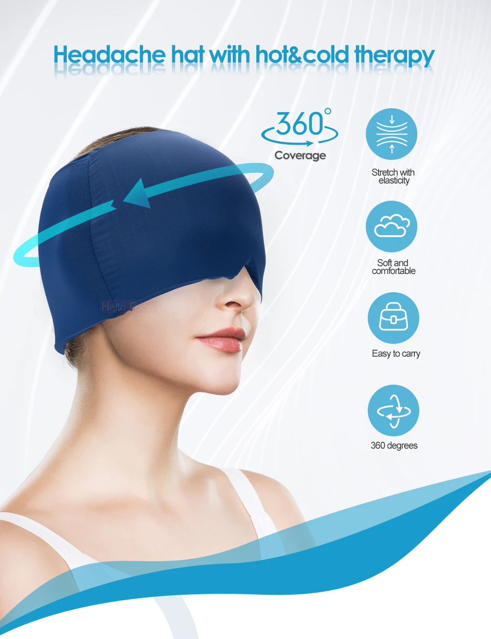 

Женская головная уборка, головная боль, мигреневая шляпа, терапия горячим и холодным здоровьем для отечности глаз и снятия стресса