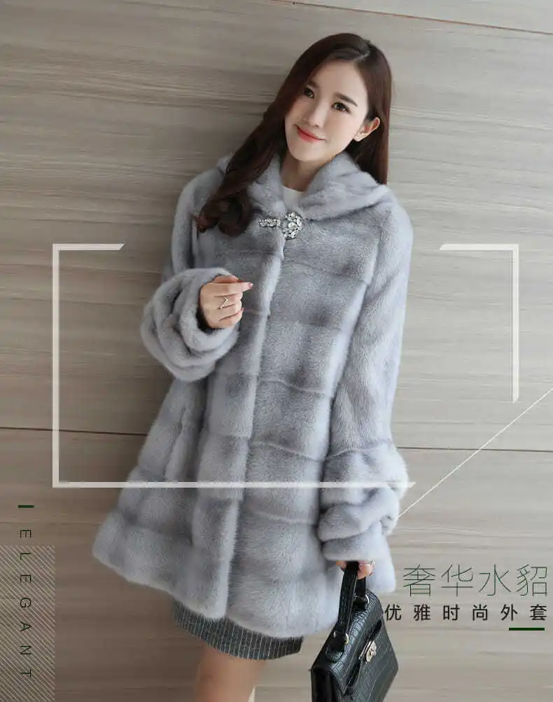 Natural Fur Coats Winter Women Mink Fur Coat Female Genuine Leather Jackets Ladies Oversize Warm Thick Detachable Long 2021 New enlarge