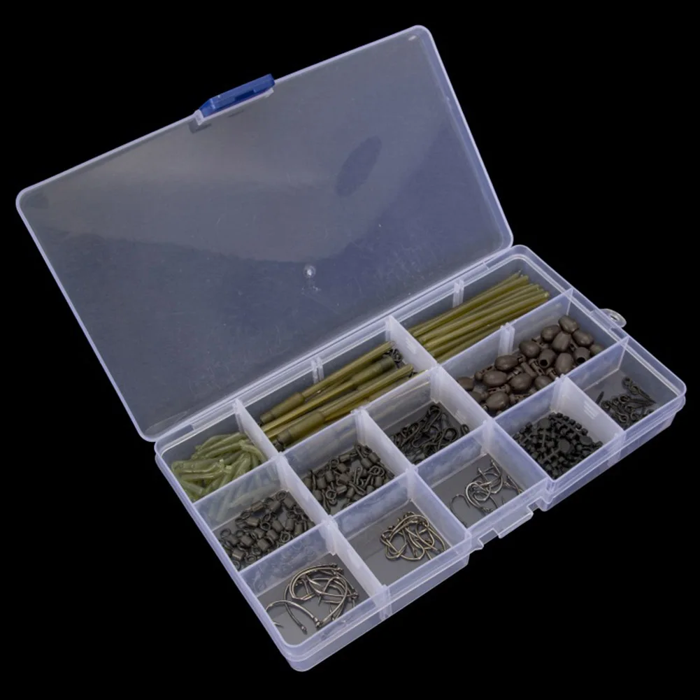 

Fishing Tackle Kit Fishing Hooks 100g 17.2×10×2.2cm 201-piece Set Complete Set Rich Accessories Silicone+Metal+ABS