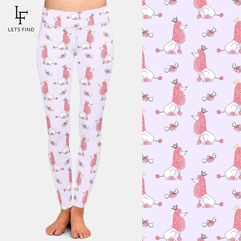 Женские леггинсы LETSFIND с 3D мультяшным принтом собак модные мягкие эластичные