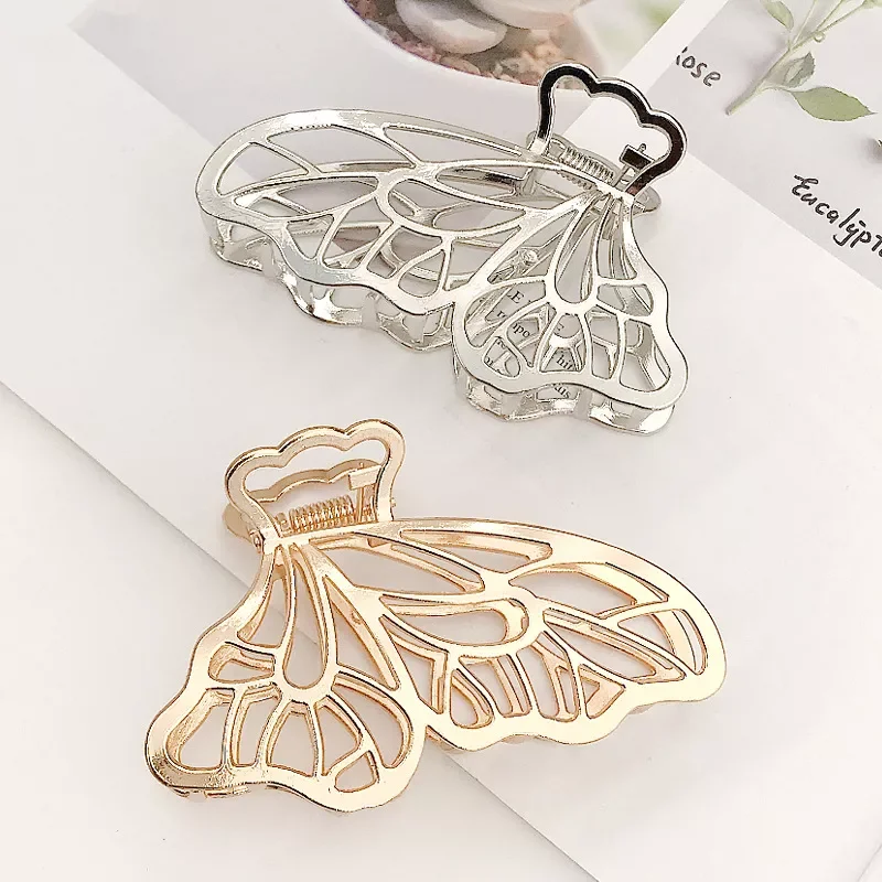 

Metal butterfly hairpin new fashion hairpin tiara for women Birthday hair accessories Crab claw clip female gift