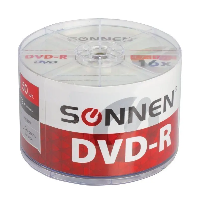 Диски DVD-R SONNEN 4 7 Gb 16x Bulk КОМПЛЕКТ 50 шт 512574 | Электроника