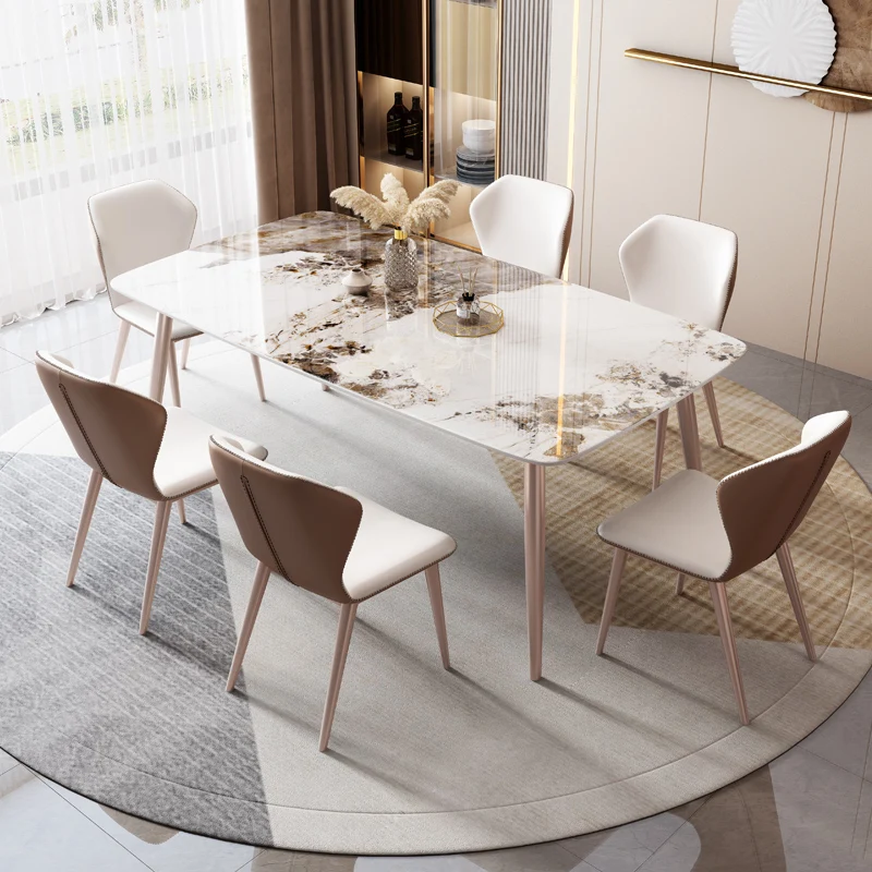 

Концевые кухонные обеденные столы, кофейный мраморный центр, роскошный обеденный стол, Современная гостиная, мебель для квартиры WSW40XP