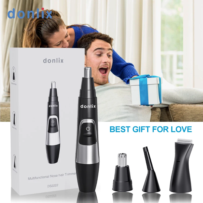 Donlix 3-in-1 Electric Ear and Nose Hair Trimmer Kit Nose Hair Clipper for Men Women Epilator 2023 Eyebrow & Facial Hair Trimmer