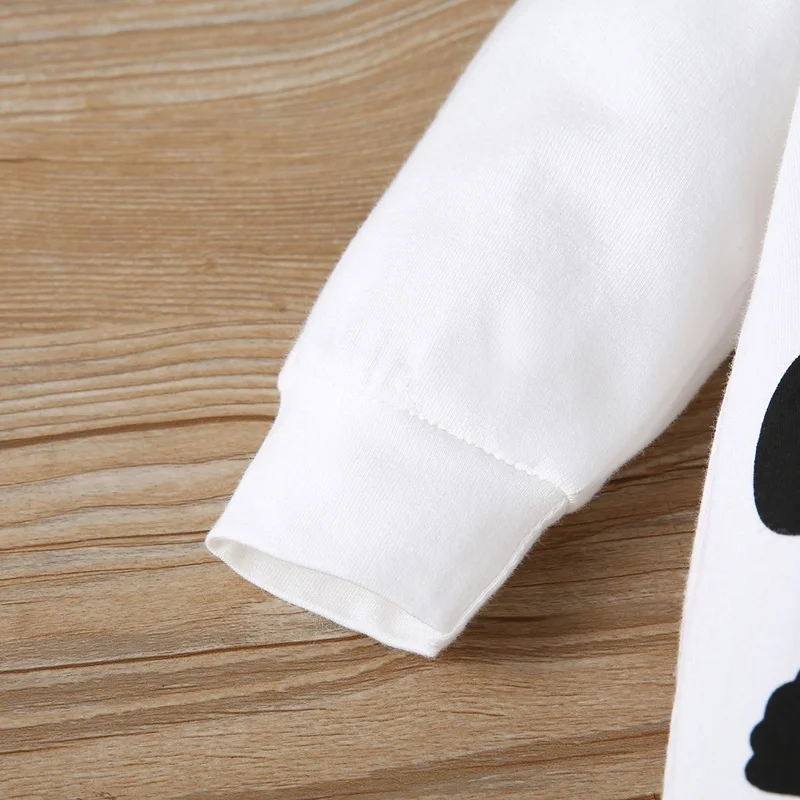 2 шт. детский однобортный хлопковый комбинезон с длинным рукавом и капюшоном на