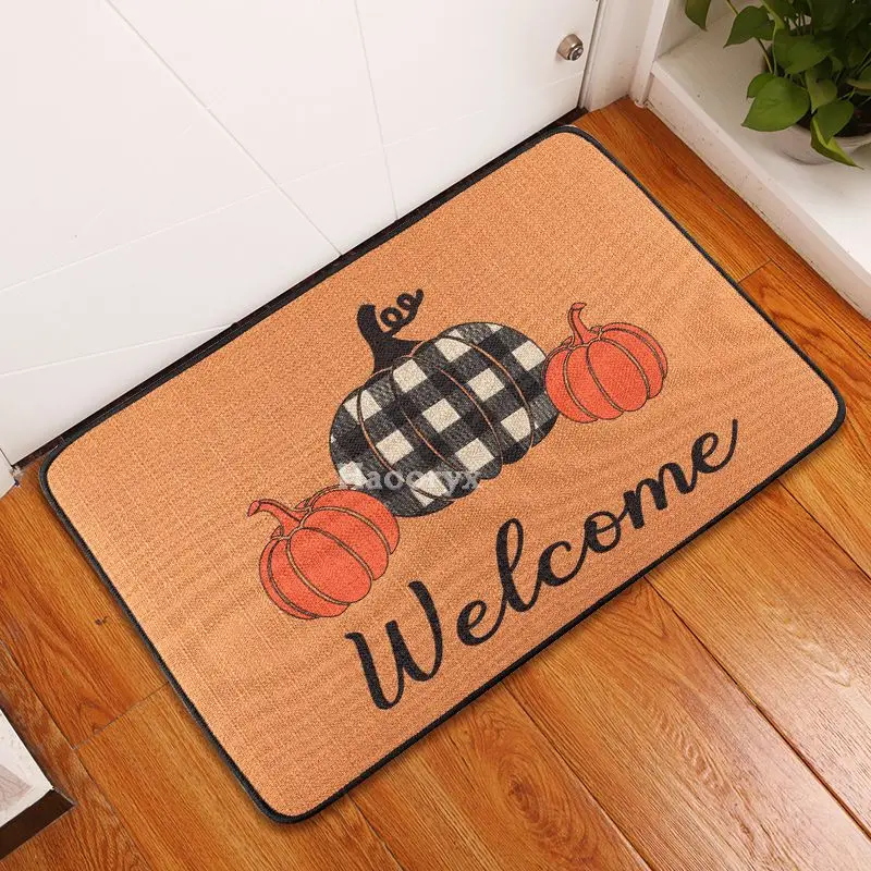 

Кухонный коврик, напольный коврик в виде тыквы, подсолнуха, ананаса, коврик для входной двери, резиновый противоскользящий коврик для гости...