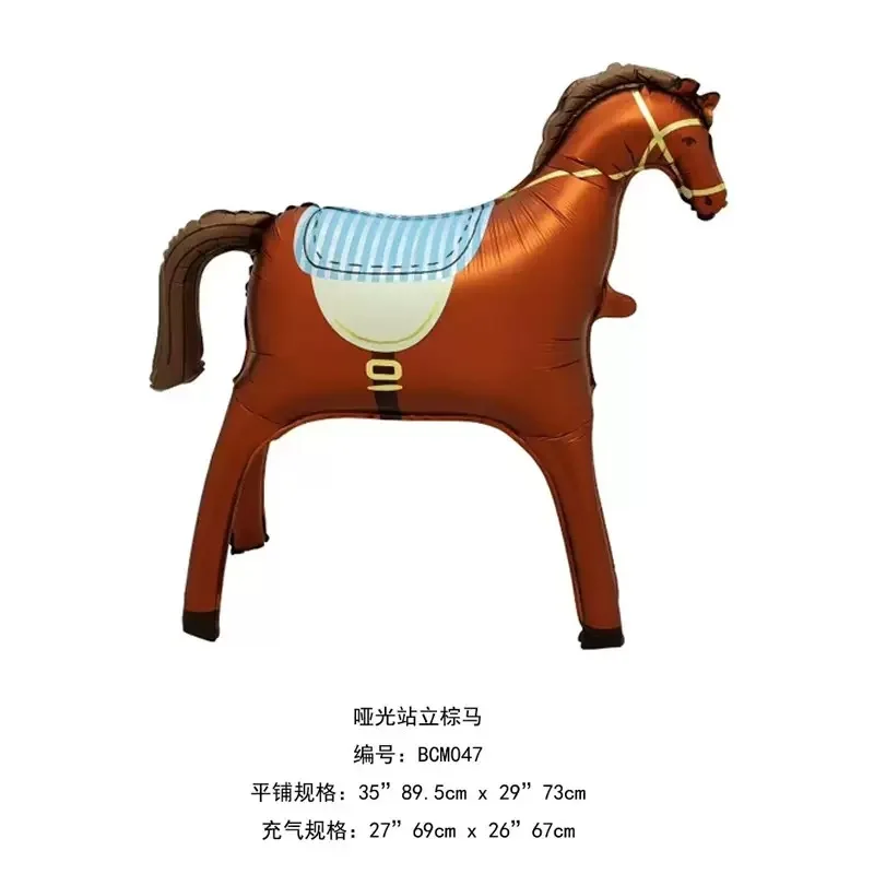 

Мультяшный трехмерный стоячий благородный воздушный шар с лошадью, украшение для дня рождения, украшение на год лошади, Рождество де