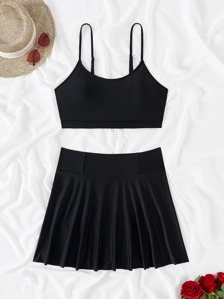 Бикини 2025 Новый купальник женский пуш-ап однотонный комплект бикини на слинге