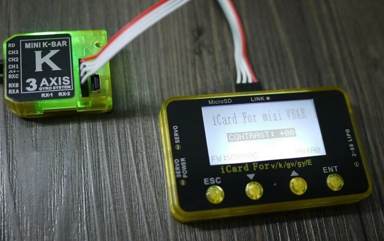 

KBAR V8 3Axis Flybarless Gyro KBAR V2 5.3.4PRO K8 Flybarless Gyro Program Card Programming Box