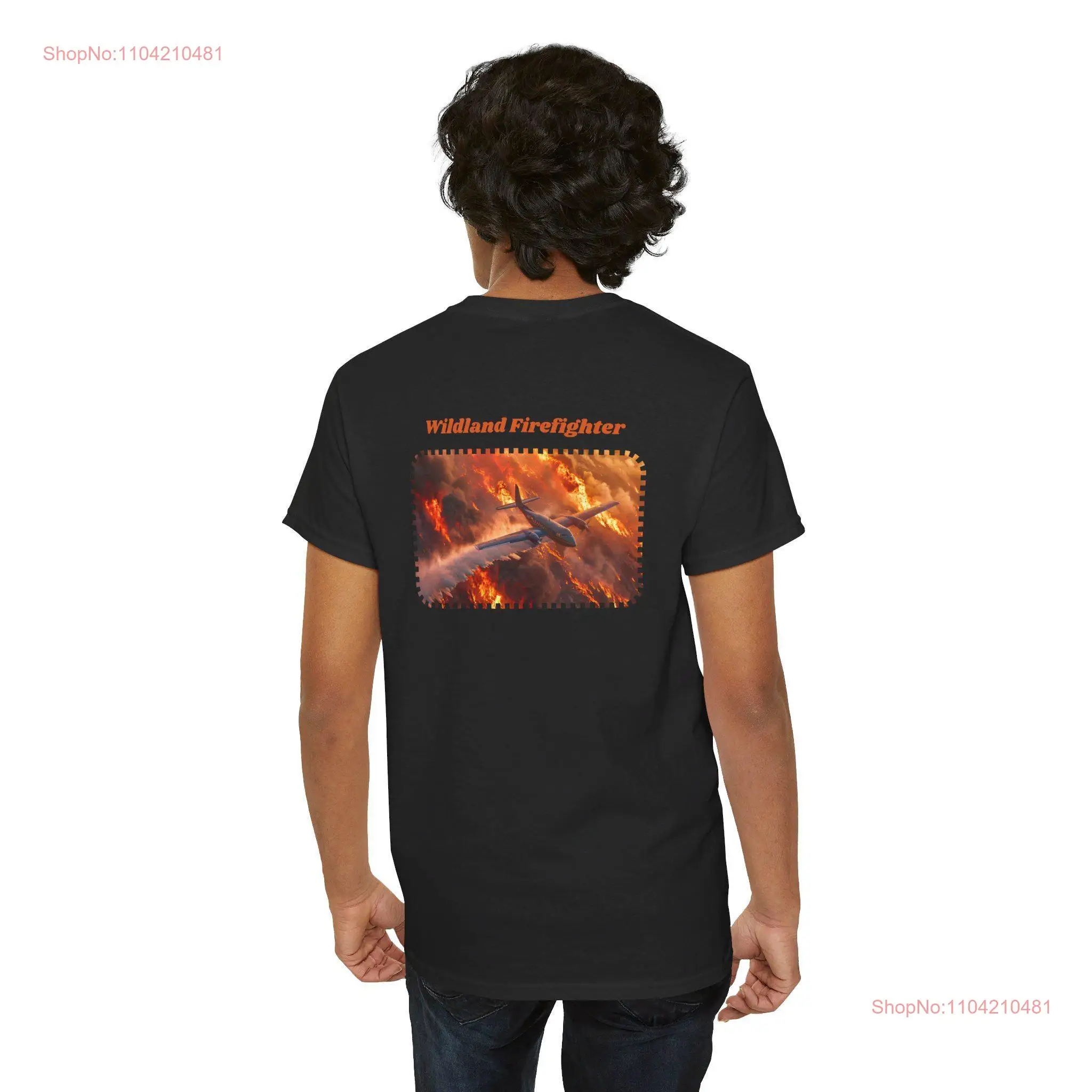 Wildland Forest Firefighter Smokejumper Hotshot Fireman Smokechaser Тяжелая хлопковая футболка с длинными или