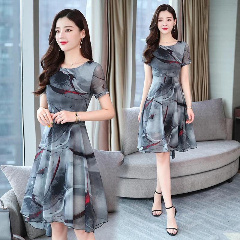 Летнее платье новинка 2022 женская одежда модное тонкое шифоновое с коротким
