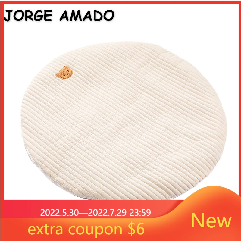 Round Crawling Mat Game Mat Removable Bear Olive Tulip Floor Mat Exquisite Embroidered Baby Tent Carpet Newborn Accessory E2577