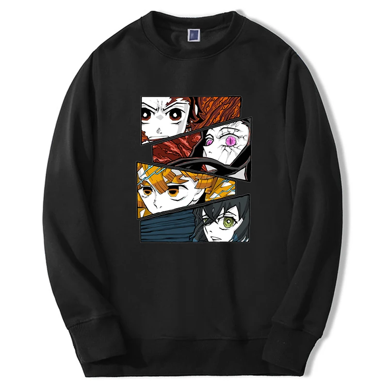 

2023 Hot Japanese Anime Demon Slayer Hoodies Men Women Tanjirou Graphic Manga Sweatshirt Loose Hip Hop Long Sleeve Sudaderas