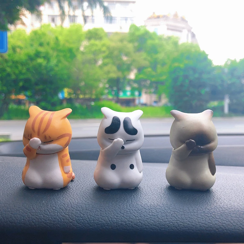 

Милый аниме Состаренный Кот украшение для интерьера автомобиля фигурка котенка украшение центральной консоли автомобиля аксессуары для а...