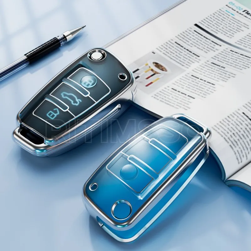 

Чехол для ключей складной из ТПУ для Audi A3 A4 A5 A6 A7 Q3 Q5 S6 B6 B7 B8 C6 8P 8V 8L TT RS