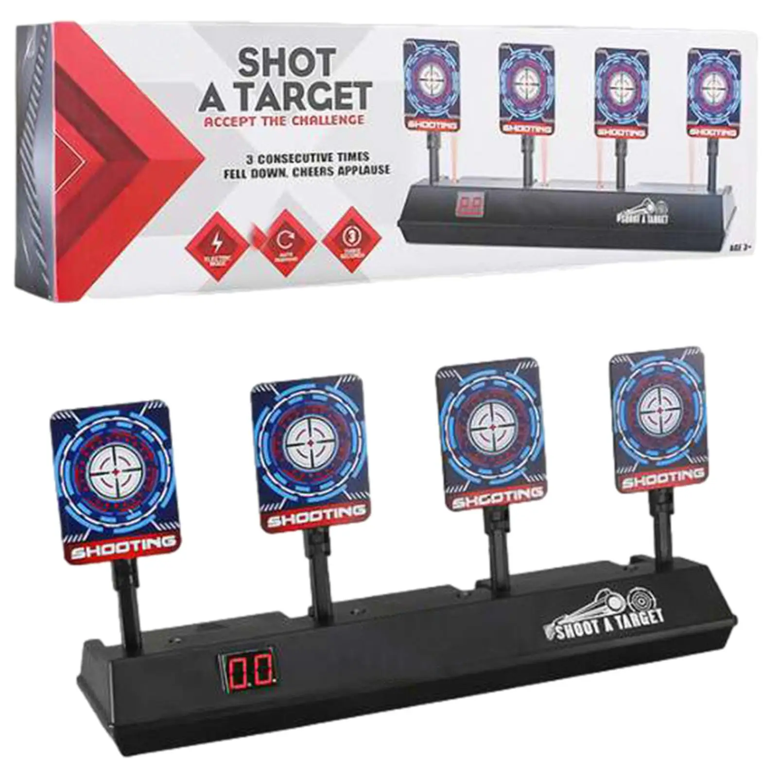 

Electronic Scoring Target Digital Shooting Targets Toy 4 Targets For Shooting Practice Auto Reset Scoring Toys With Light Sound