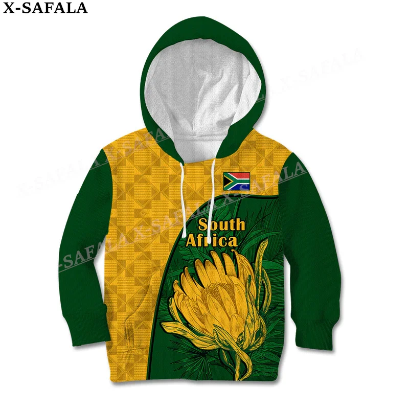 Толстовка с 3D принтом флаг Южной Африки весна-лето Детская верхняя одежда