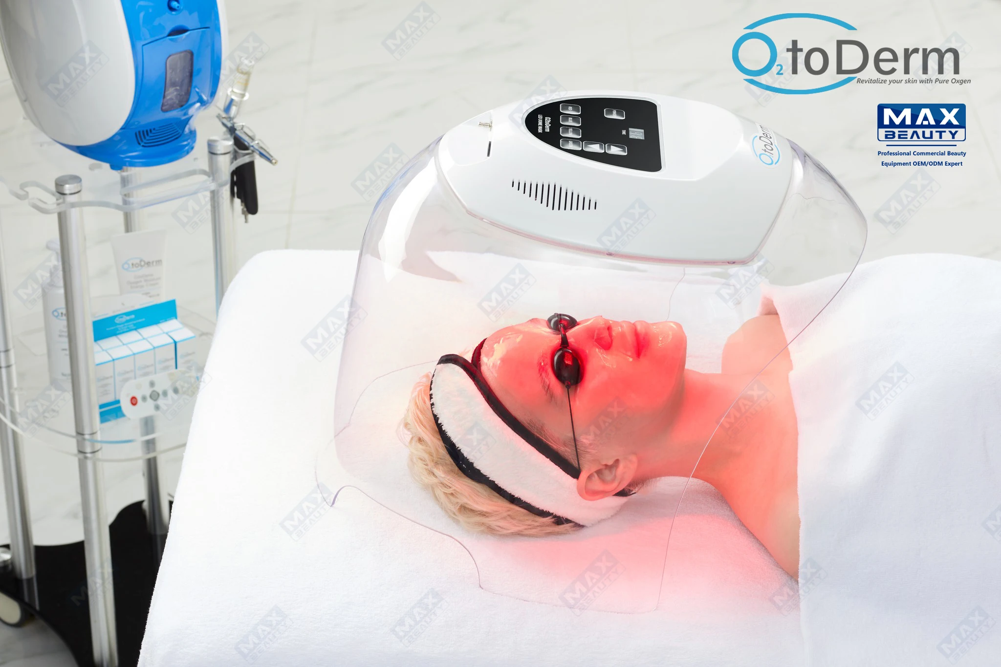 Фото Led O2derm Oxygen- Facial O2 Derm Dome and Solutions Serum Использование для машины O2toderm №2