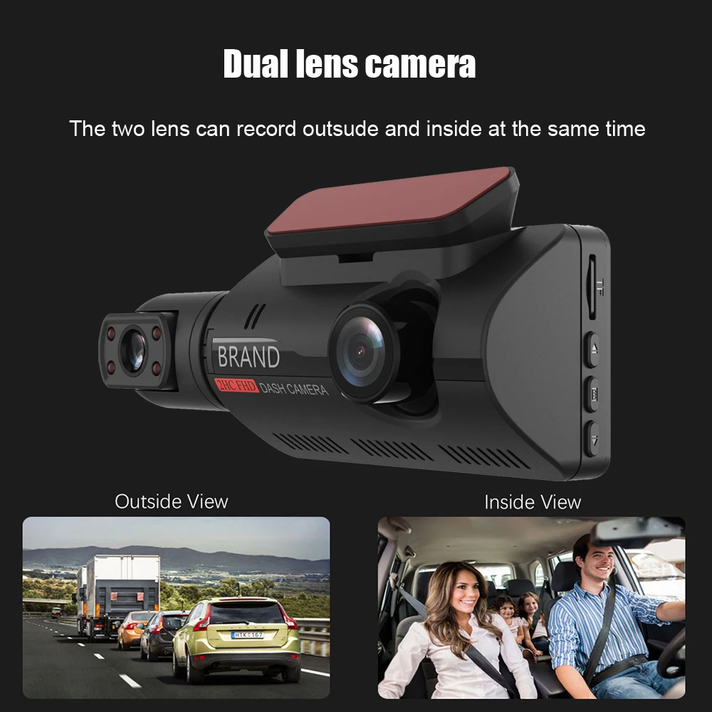 

2 Lens Car Video recorder HD1080P Dash Cam Car Black Box 3.0inch IPS Camera Recorder Night Vision G-sensor Loop Recording Dvr