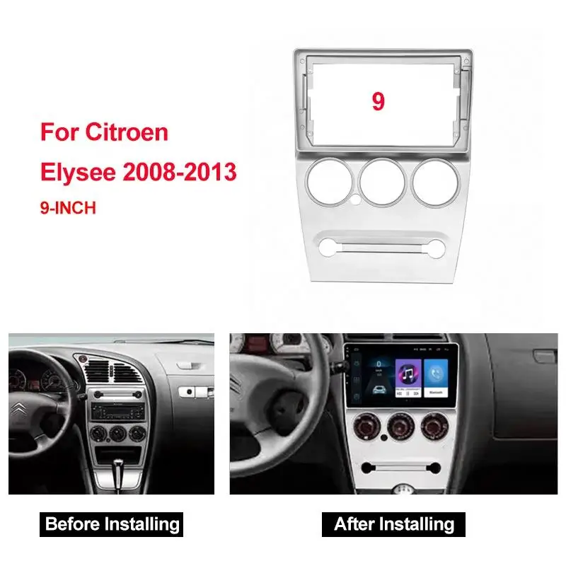 

Car Audio Fascia Frame Adapter For 2008-2013 CITROEN ELYSEE 9" Big Screen 2DIN Dash Fitting Panel Frame Kit