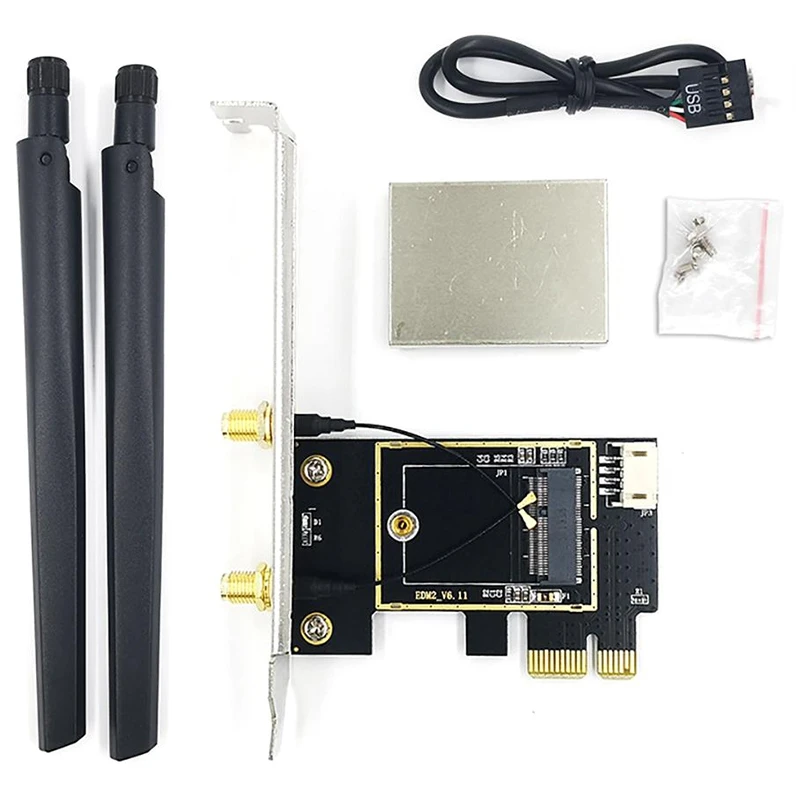 

2X PCIE Wifi Card Adapter Bluetooth Dual Band Wireless Network Card Repetidor Adaptador For PC Desktop Wi-Fi Antenna M.2